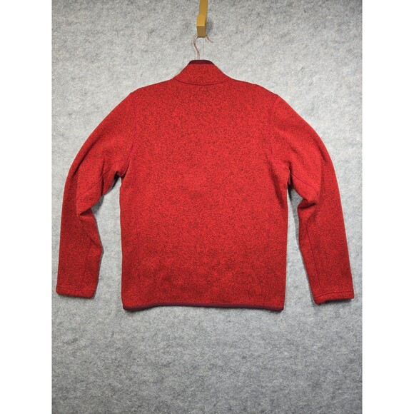 Lands End Sweater Fleece 1/4 Zip Pull Over Heathered Deep Red Men's Medium Tall - Picture 6 of 9